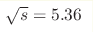 \sqrt{s}=5.36